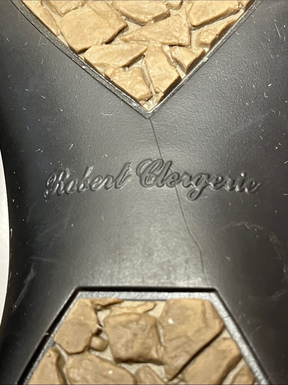 Robert Clergerie Vintage Womens Oxfords, size 8, cream & black spectator wedge - Picture 7 of 10
